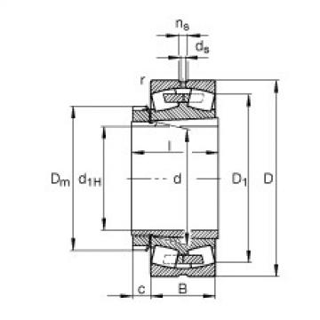 المحامل 23028-E1A-K-M + H3028 FAG